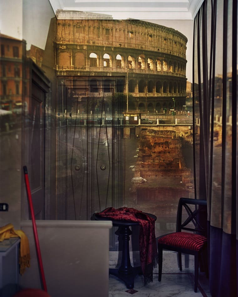 Image of the Coliseum inside Room #23 at the Hotel Gladiatori.