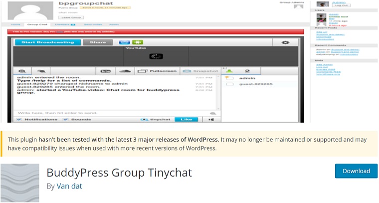 BuddyPress Group Tinychat.